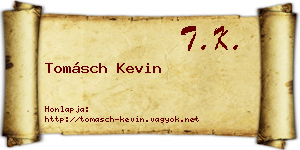 Tomásch Kevin névjegykártya